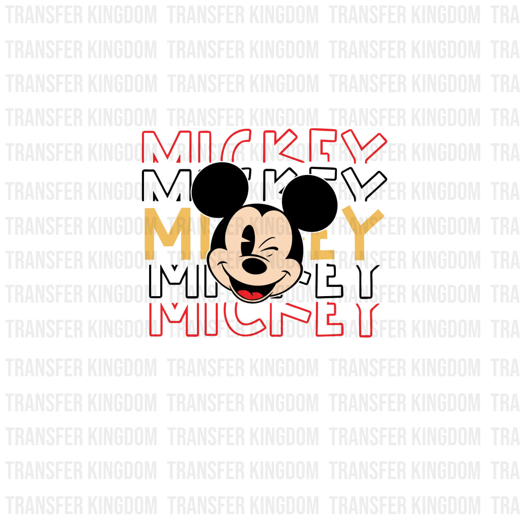 Disney Characters Stacked With Face Design - Dtf Heat Transfer Unisex S & M ( 10 ) / Mickey Dark