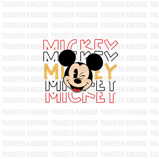 Disney Characters Stacked With Face Design - Dtf Heat Transfer Unisex S & M ( 10 ) / Mickey Dark