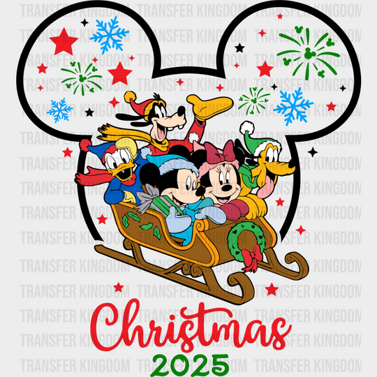 Disney Christmas 2025 - Iron On Dtf Transfer Unisex S & M (10’’) / Mickey Dark Color Design