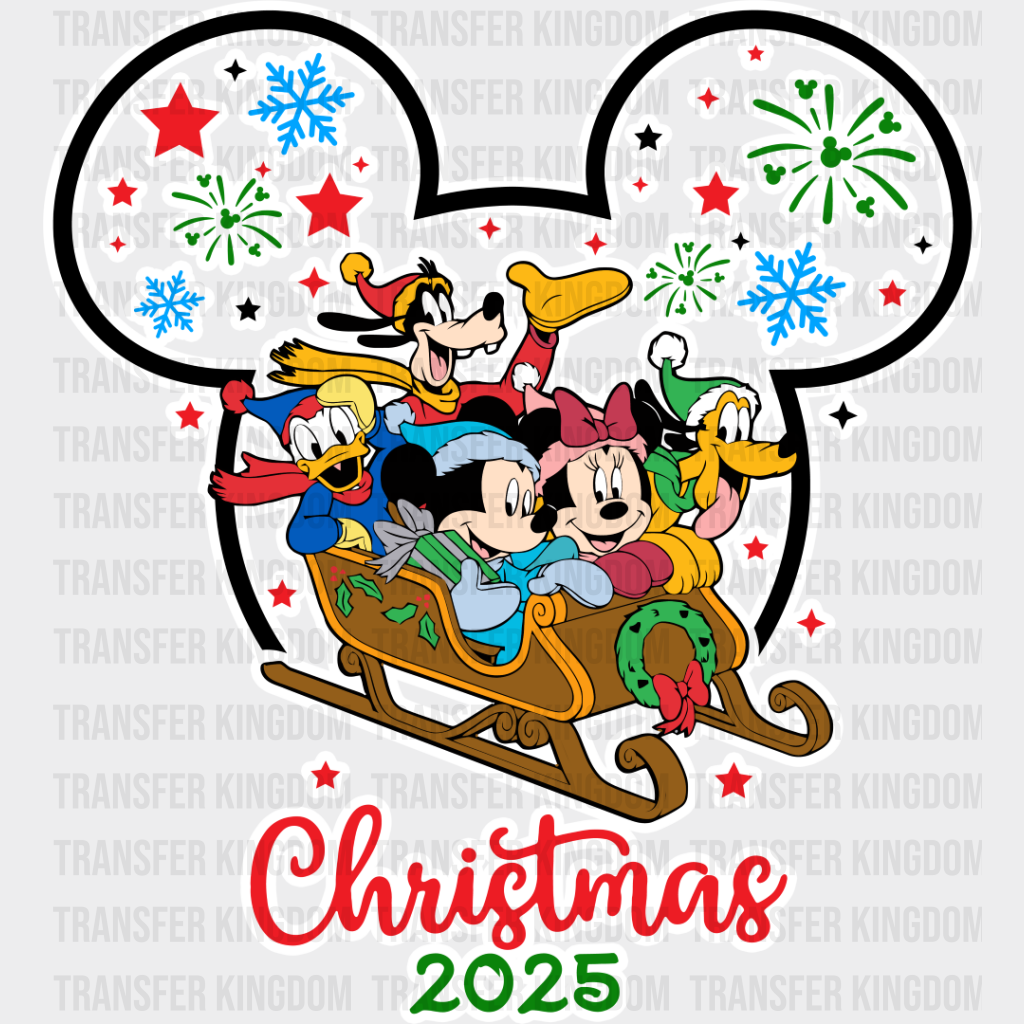 Disney Christmas 2025 - Iron On Dtf Transfer Unisex S & M (10’’) / Mickey Light Color Design