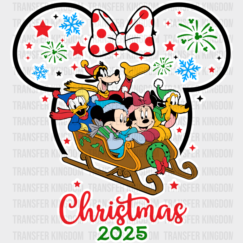 Disney Christmas 2025 - Iron On Dtf Transfer Unisex S & M (10’’) / Minnie Light Color Design