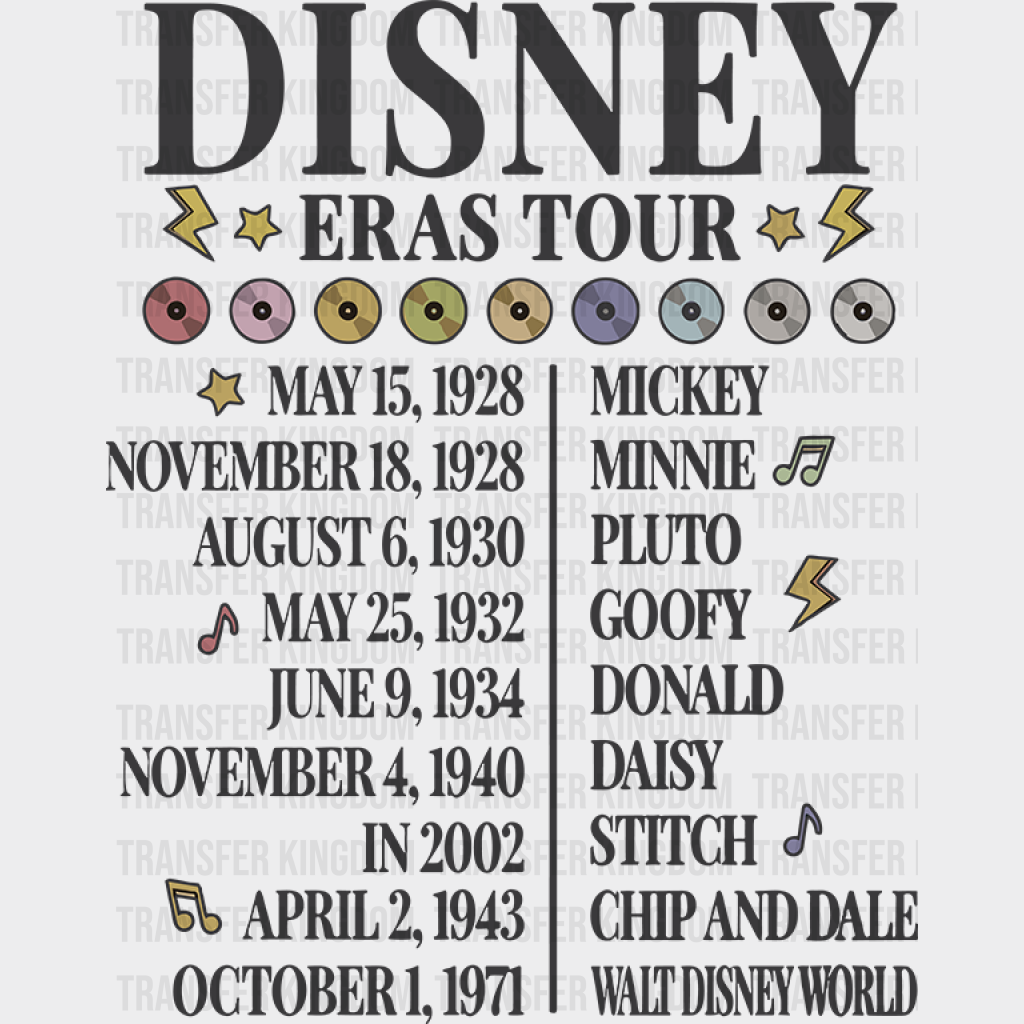 Disney Eras Tour Dtf Transfer