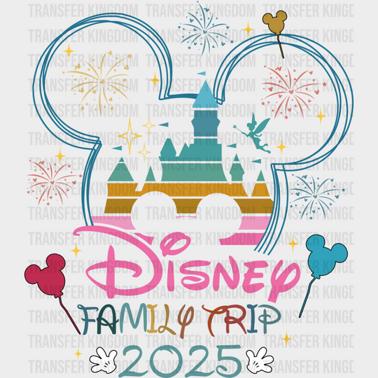 Disney Family Trip 2025 Mickey And Minnie - Iron On Dtf Transfer Unisex S & M (10’’) / Design