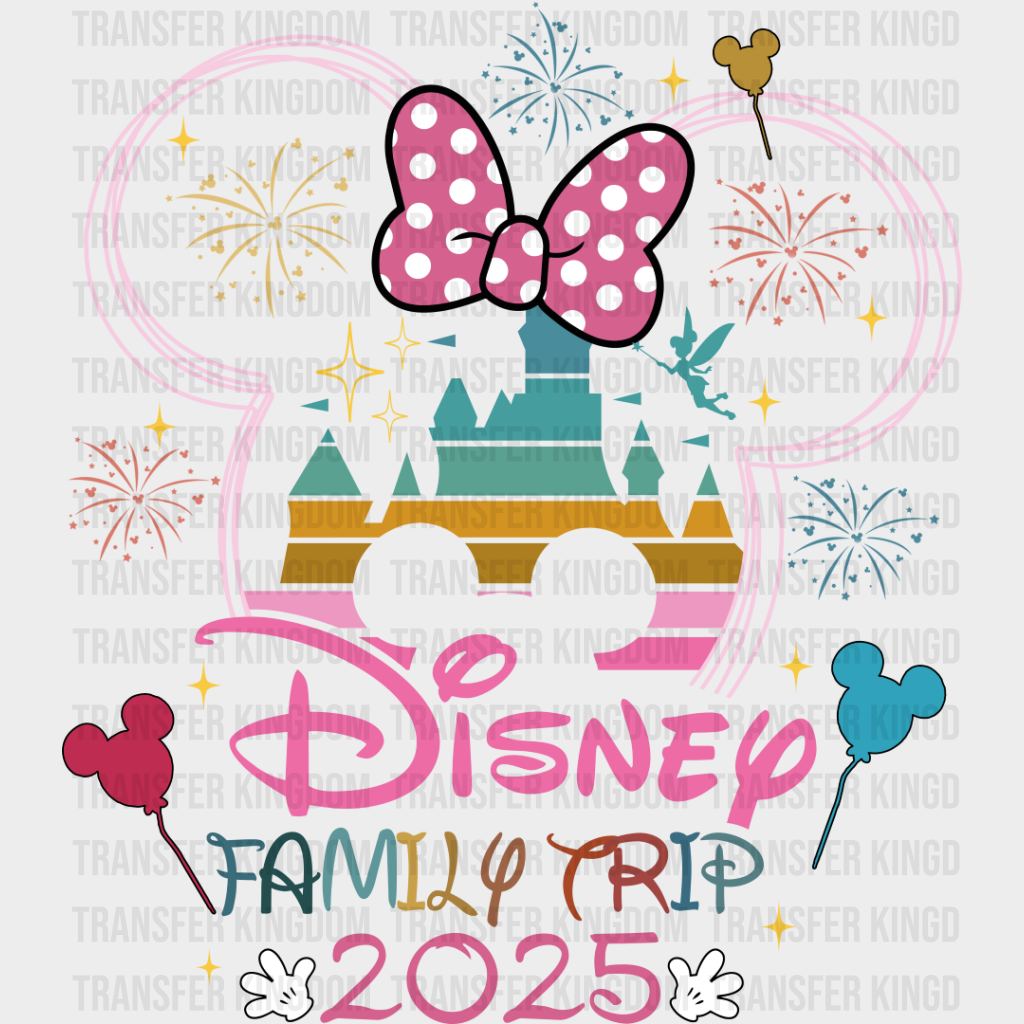 Disney Family Trip 2025 Mickey And Minnie - Iron On Dtf Transfer Unisex S & M (10’’) / Design