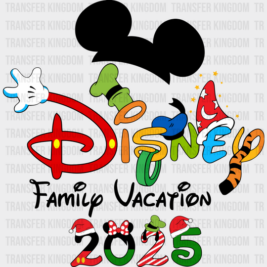 Disney Family Vacation 2025 - Iron On Dtf Transfer Unisex S & M (10’’) / Mickey Dark Color