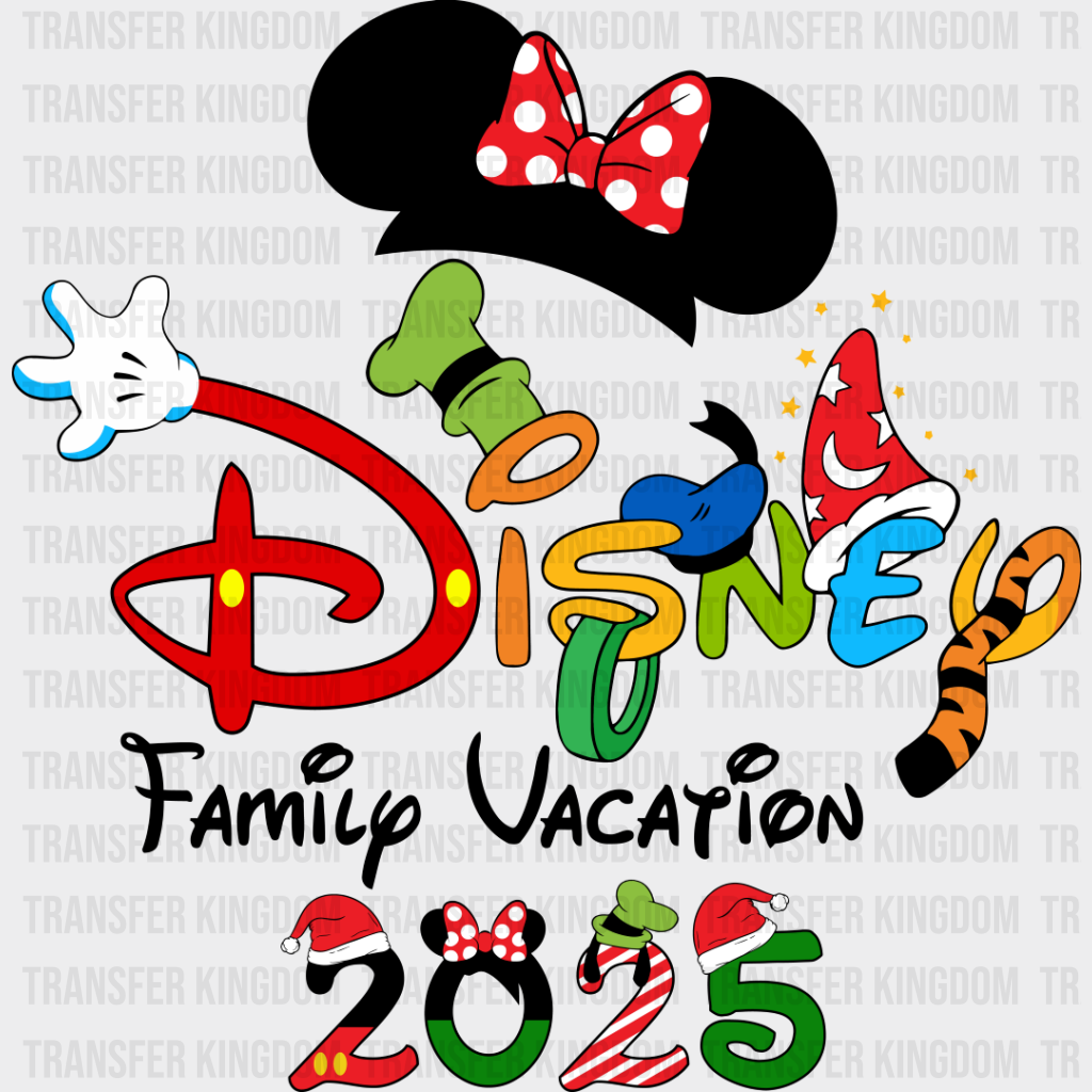 Disney Family Vacation 2025 - Iron On Dtf Transfer Unisex S & M (10’’) / Minnie Dark Color