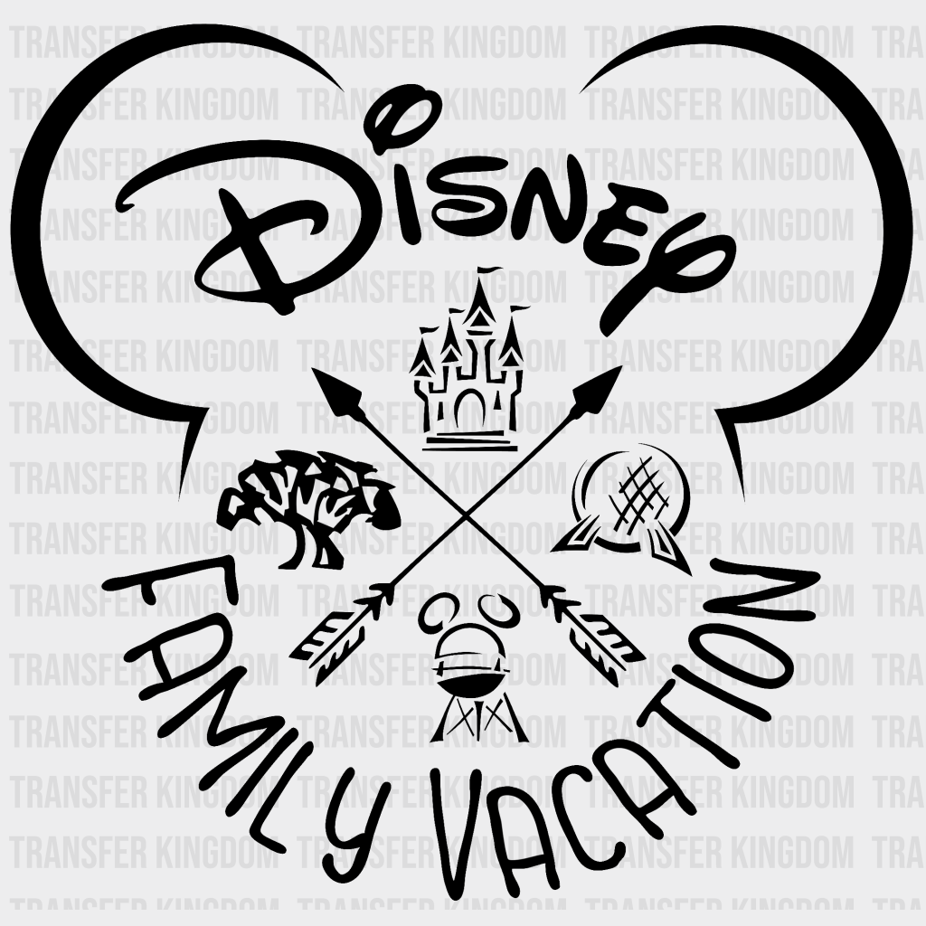 Disney Family Vacation Dtf Transfer Unisex - S & M (10’) / Dark Color Design See Imaging