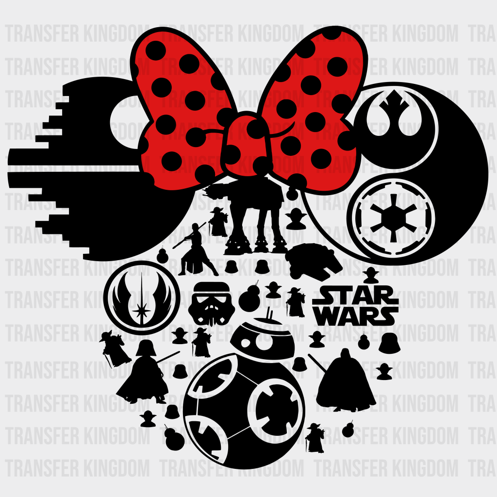 Disney Mickey And Minnie Star Wars Design - Dtf Heat Transfer Unisex S & M ( 10 ) / Dark Color (See