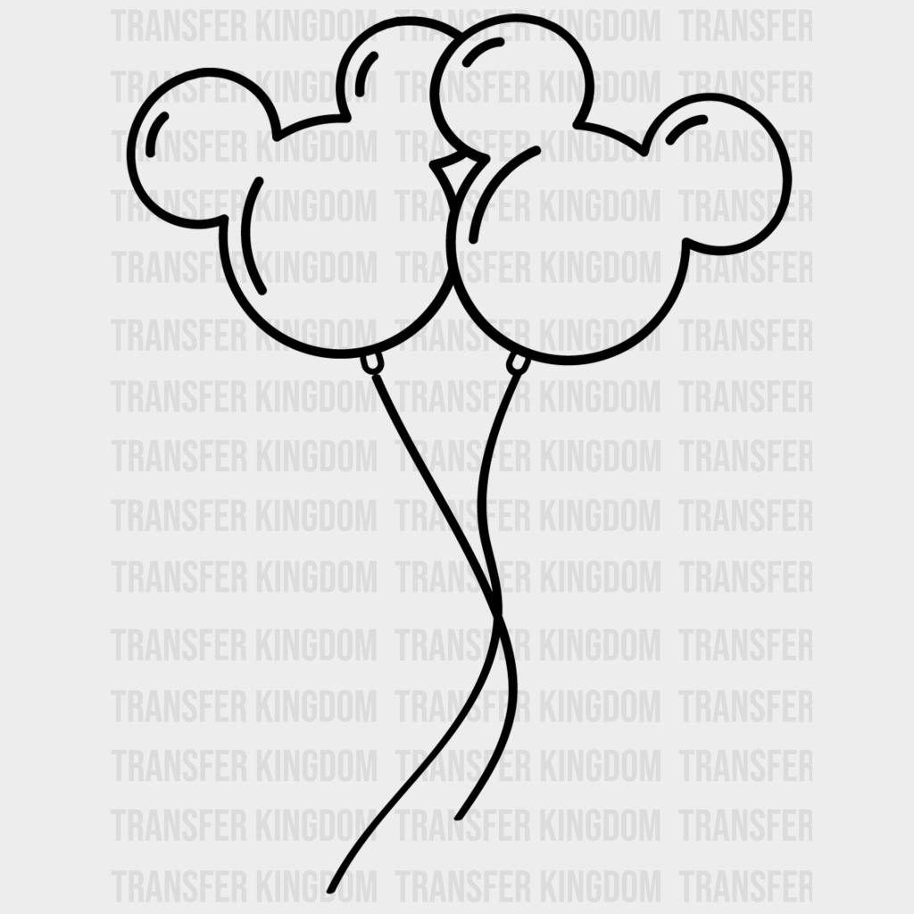 Disney Mickey Head Balloons Design - Dtf Heat Transfer Unisex S & M ( 10 ) / Dark Color See Imaging