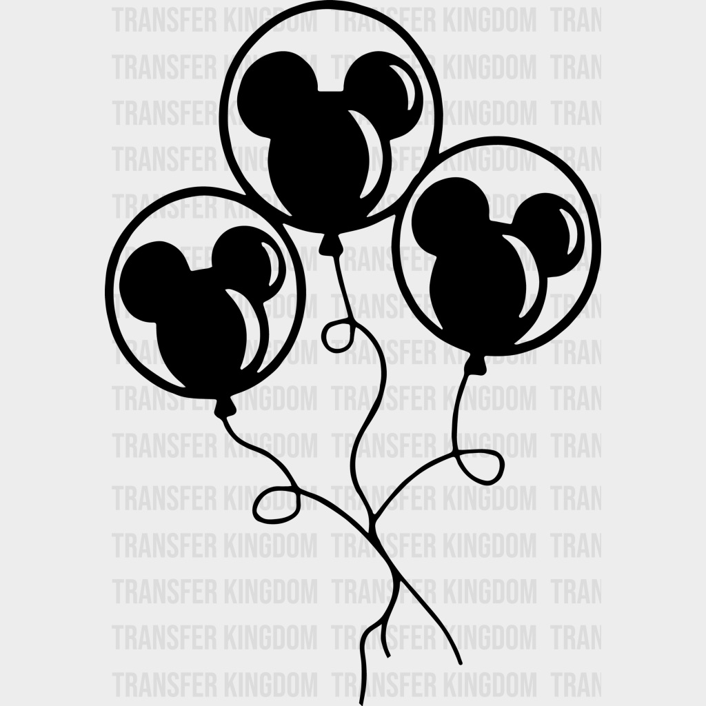 Disney Mickey Head Balloons Design - Dtf Heat Transfer Unisex S & M (10’’) / Dark Color See Imaging