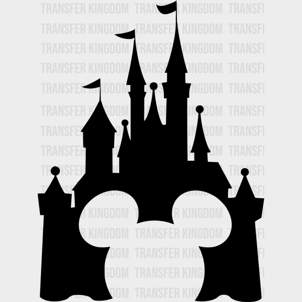 Disney Mickey And Minnie Head Castle Design - Dtf Heat Transfer Unisex S & M ( 10 ) / Dark Color See