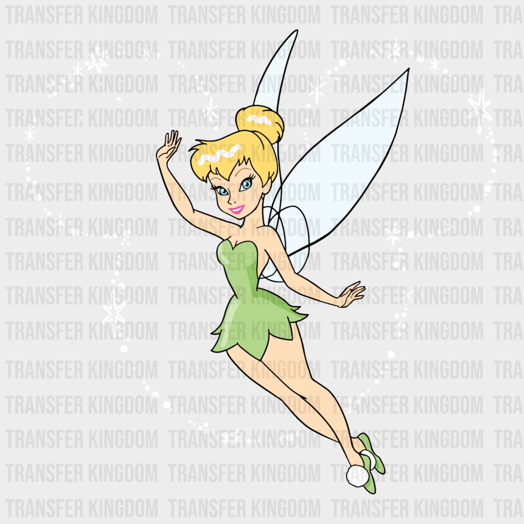 Disney Mickey Head Tinkerbell Design - Dtf Heat Transfer Unisex S & M ( 10 ) / Light Color See