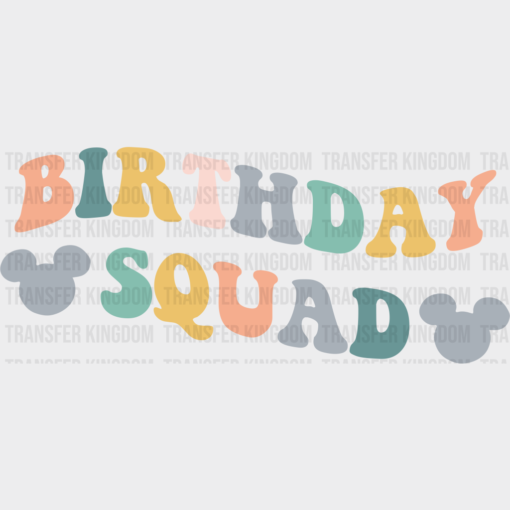 Disney Mickey Heads Birthday Squad Design - Dtf Heat Transfer Unisex S & M ( 10 )