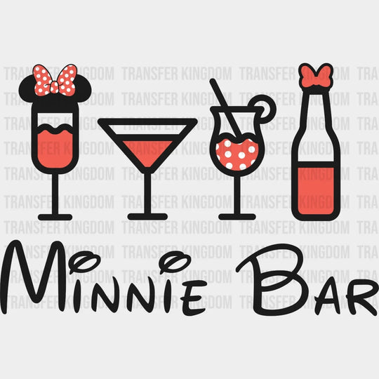 Disney Minnie Bar Drinking Glasses Design - Dtf Heat Transfer