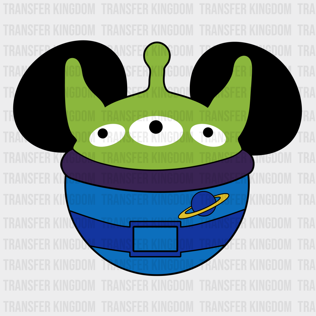 Disney Pizza Planet Alien Design - Dtf Heat Transfer Unisex S & M ( 10 )