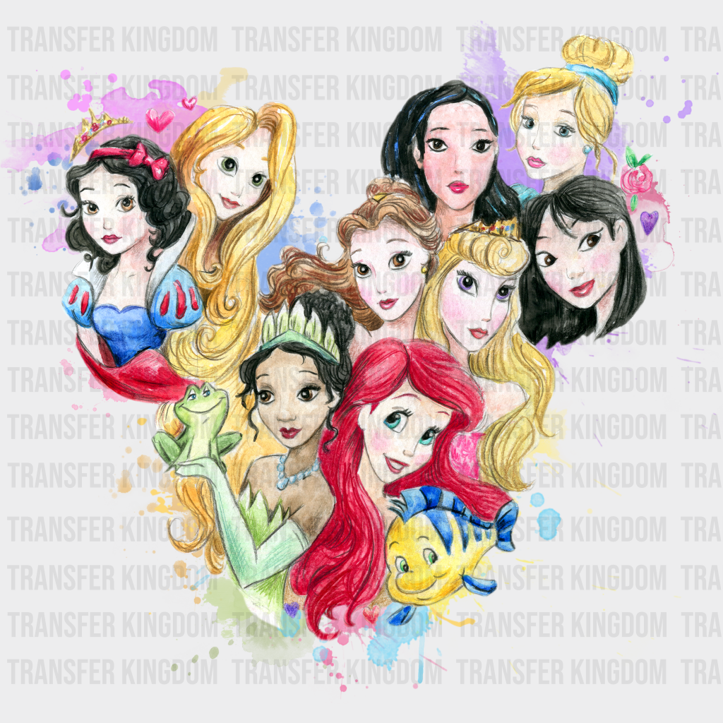 Disney Princesses Drawing Design Dtf Transfer