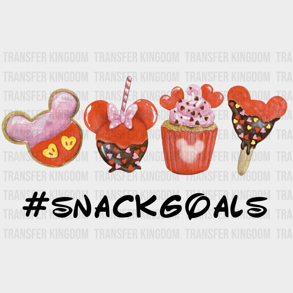 Disney Snacks #Snackgoals Watercolor Design - Dtf Heat Transfer Unisex S & M ( 10 )