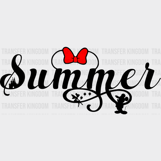 Disney Summer Cursive Dtf Transfer Unisex - S & M (10’) / Dark Color Design See Imaging