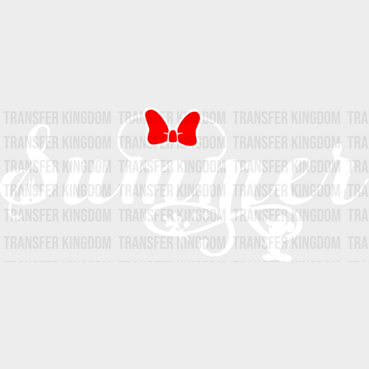 Disney Summer Cursive Dtf Transfer Unisex - S & M (10’) / Light Color Design See Imaging