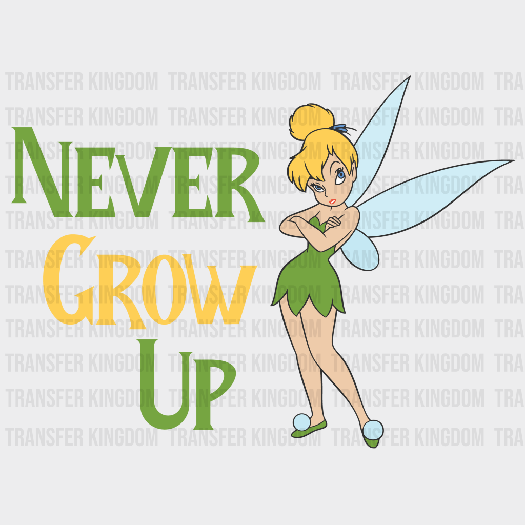 Disney Tinkerbell Design - Dtf Heat Transfer Unisex S & M ( 10 )