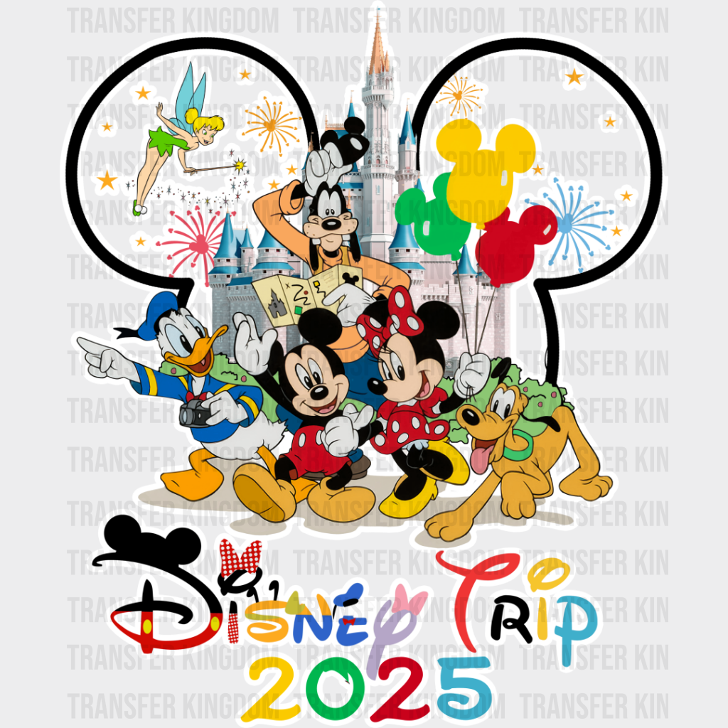 Disney Trip 2025 - Iron On Dtf Transfer Unisex S & M (10’’) / Light Color Design See Imaging