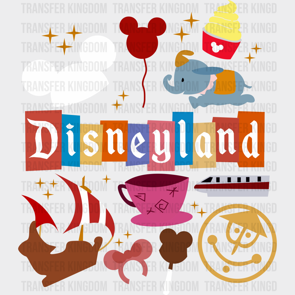 Disneyland Elephant And Coffee Mug Disney Dtf Transfer Unisex - S & M (10’) / Light Color Design