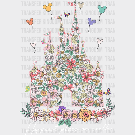 Disneyland Flowers Disney Dtf Transfer Unisex - S & M (10’) / Light Color Design See Imaging