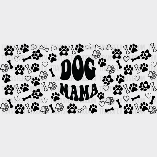 Dog Mama Paw Hearts - Pets Cup Wrap Uv Sticker Permanent Dtf Decal