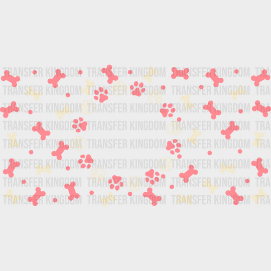 Dog Paw And Treats - Pets Cup Wrap Uv Sticker Permanent Dtf Decal