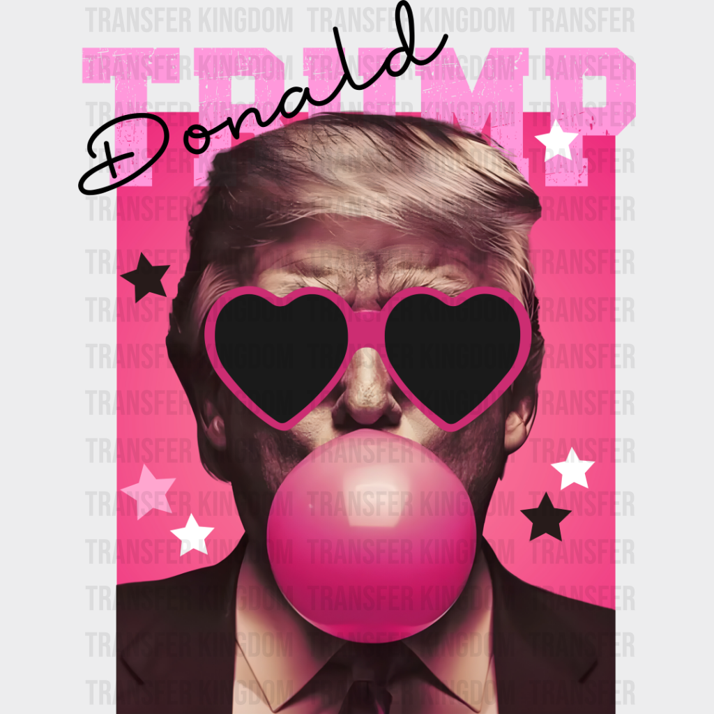 Donald Trump Pink Design - Dtf Transfer Unisex S & M (10’’) / Dark Color See Imaging