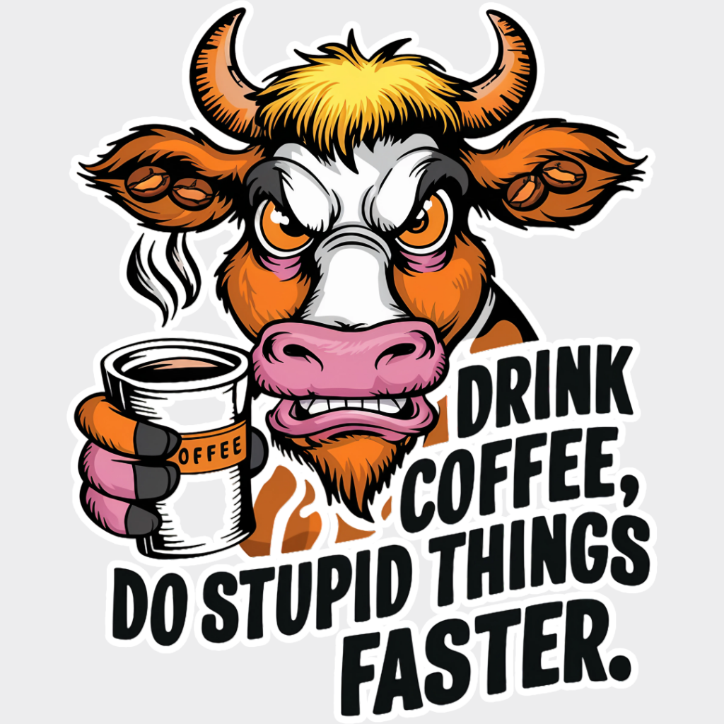 Drink Coffee Do Stupid Things Faster - Dtf Transfer Unisex S & M (10’’) / Light Color Design