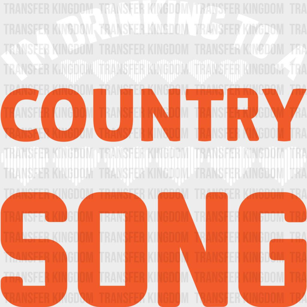 Drinking To A Country Song - Singing Dtf Heat Transfer Unisex S & M (10’’) / Light Color Design