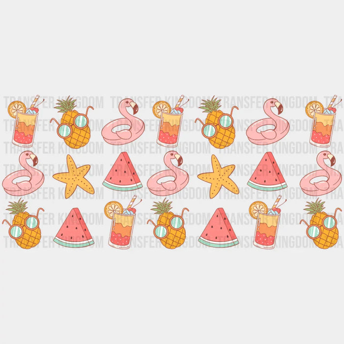 Drinks, Flamingos, Watermelon, Pineapple - Summer Cup Wrap UV Sticker Permanent UV DTF Decal