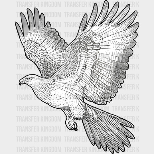 Eagle B&W - Animals DTF Transfers - Adult Unisex - S & M (10’’) / Dark Color Design (See Imaging)