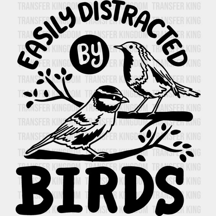 Easily Distracted By Birds Tree Design - Birds Iron On DTF Transfer