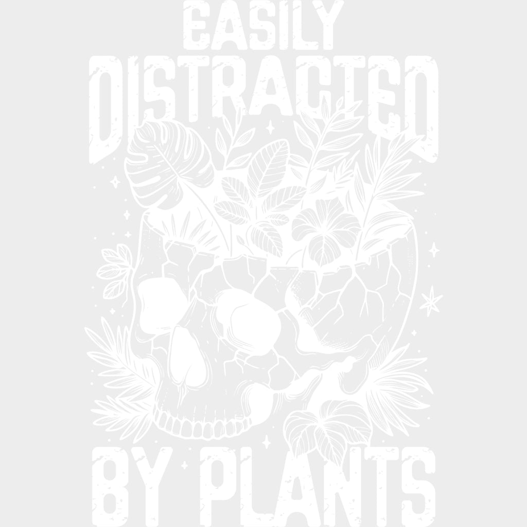 Easily Distracted Plants, Skull & Flowers - Plants DTF Transfers transfer-kingdom Light Color Design (See Imaging)