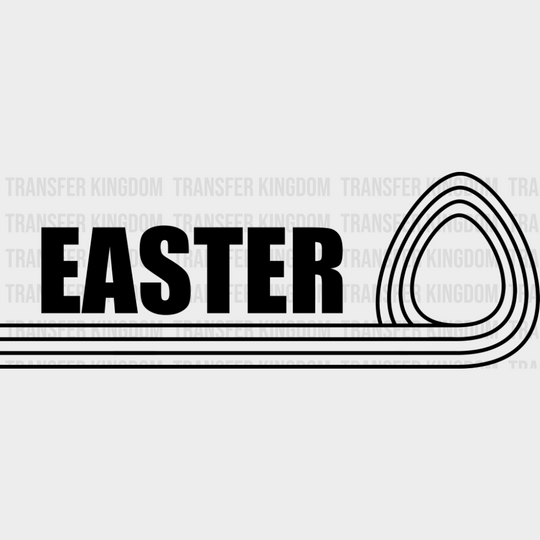 Easter B&W Lines - Easter DTF Transfer Adult Unisex - S & M (10’’) / Dark Color Design (See Imaging)