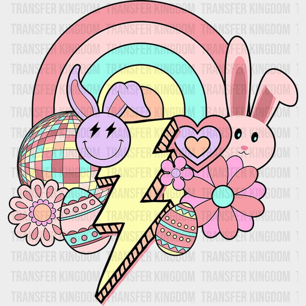 Easter Doodles Lightning - Dtf Heat Transfer