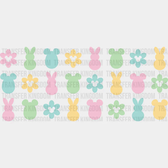 Easter Eggs And Flowers - Easter Cup Wrap UV Sticker Permanent UV DTF Decal