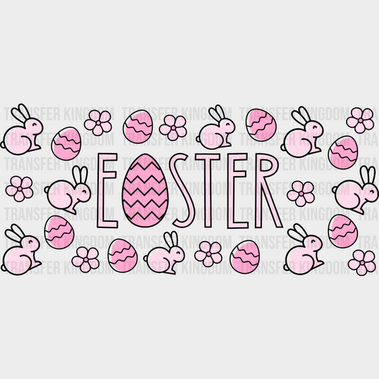 Easter Pink Bunnies - Cup Wrap Uv Sticker Permanent Dtf Decal