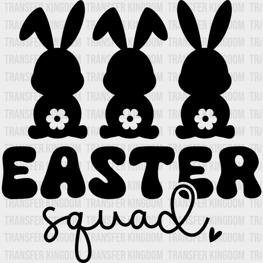 Easter Squad B&W Rabbits Heart - Easter DTF Transfer Adult Unisex - S & M (10’’) / Dark Color Design (See Imaging)