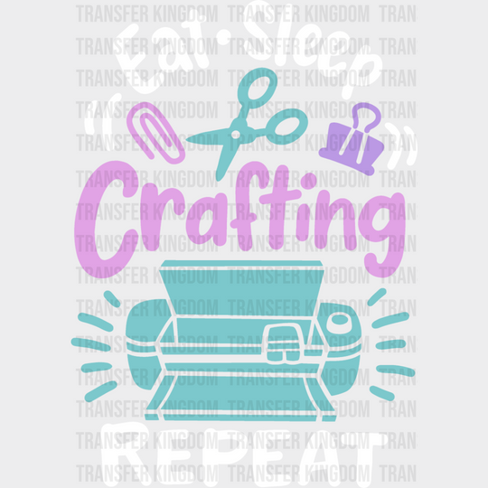 Eat Sleep Craft - Crafting Dtf Heat Transfer Unisex S & M (10’’) / Light Color Design See Imaging