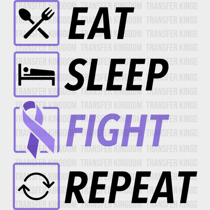 Eat Sleep Fight Repeat - Testicular Cancer DTF Transfers