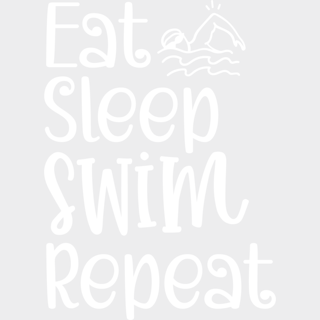 Eat Sleep Swim Repeat - Swimming Dtf Heat Transfer Unisex S & M (10’’) / Light Color Design