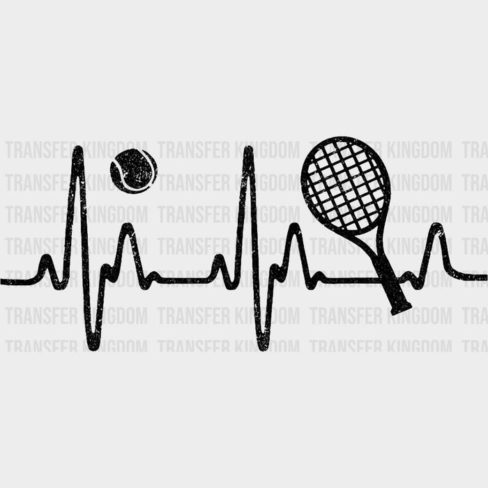 ECG Line B&W - Tennis DTF Transfers