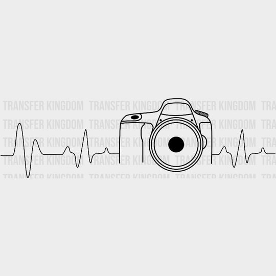 ECG Line & Camera - Photography DTF Transfers Adult Unisex - S & M (10’’) / Dark Color Design (See Imaging)