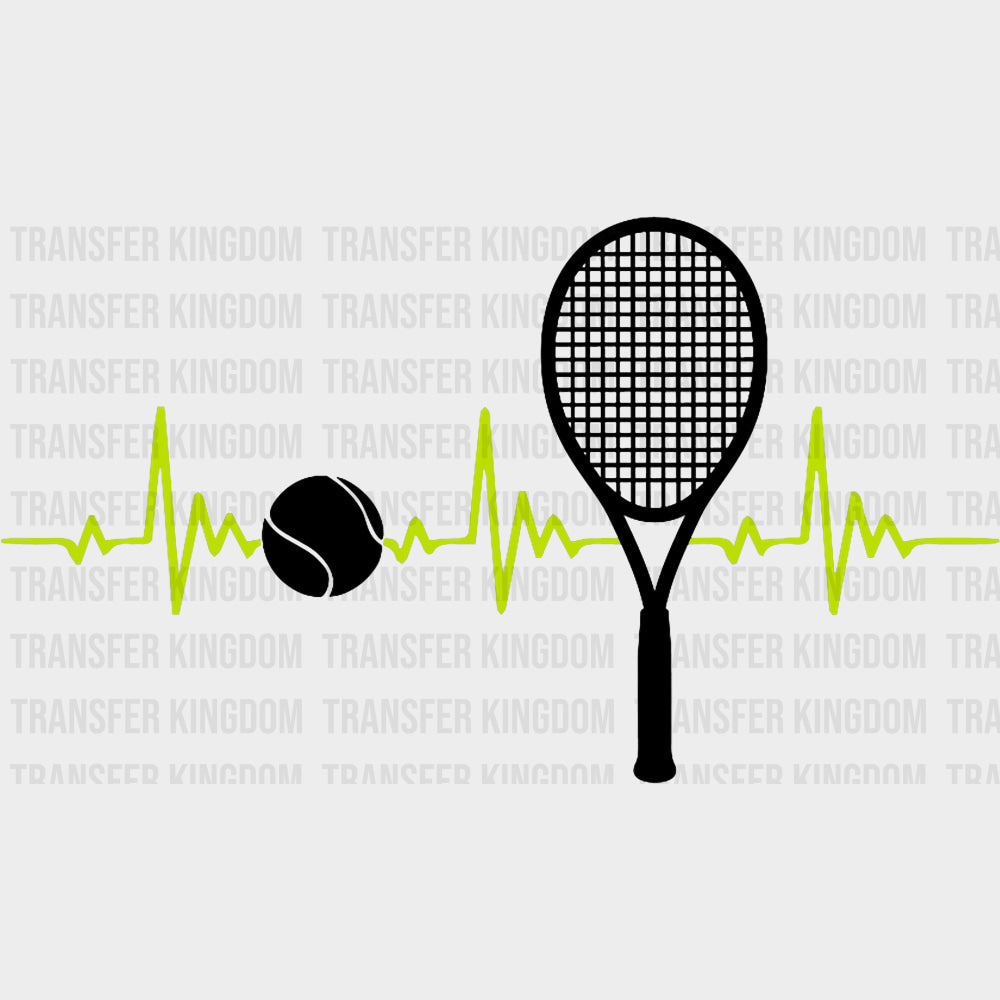 ECG Line - Tennis DTF Transfers Adult Unisex - S & M (10’’) / Dark Color Design (See Imaging)