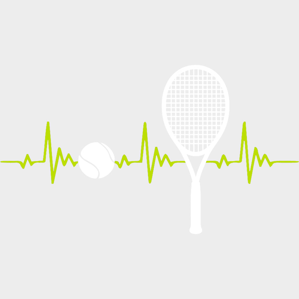 ECG Line - Tennis DTF Transfers Adult Unisex - S & M (10’’) / Light Color Design (See Imaging)