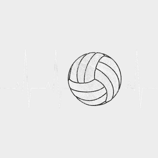 ECG Line & Volleyball - Volleyball DTF Transfers Adult Unisex - S & M (10’’) / Light Color Design (See Imaging)