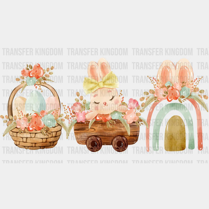 Eggs Bunny And Rainbow Easter UV DTF Transfer Cup Wrap UV DTF Sticker
